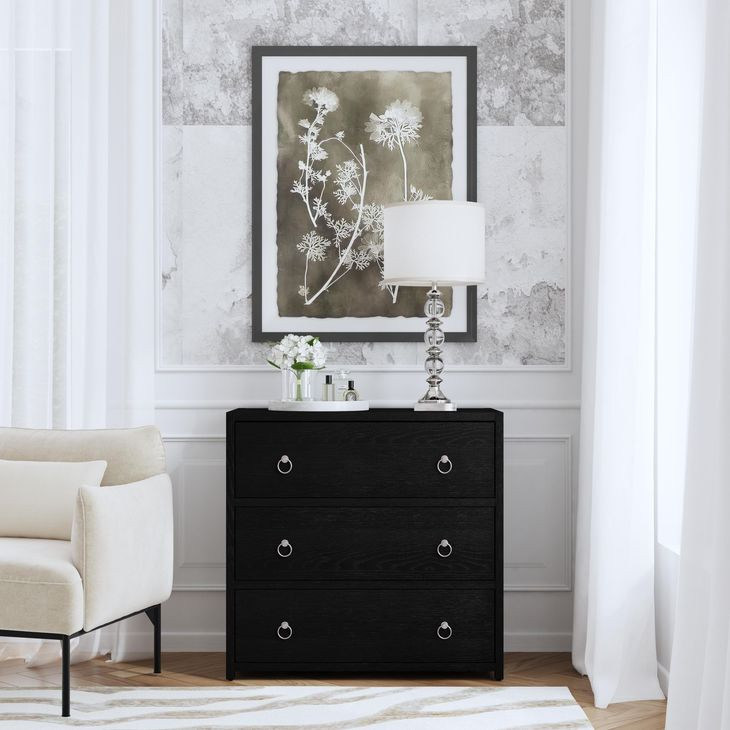 Lark Black 34" Rectangular 3 Drawer Dresser