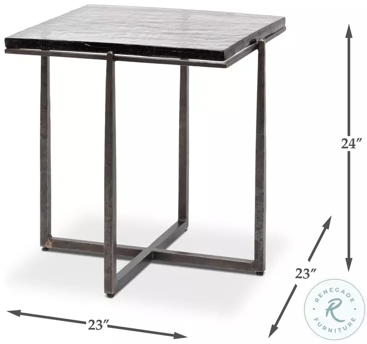 Erik Antique Nickel Side Table