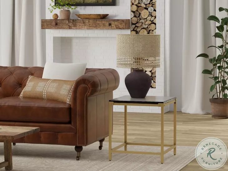 Christian Aged Brass Side Table