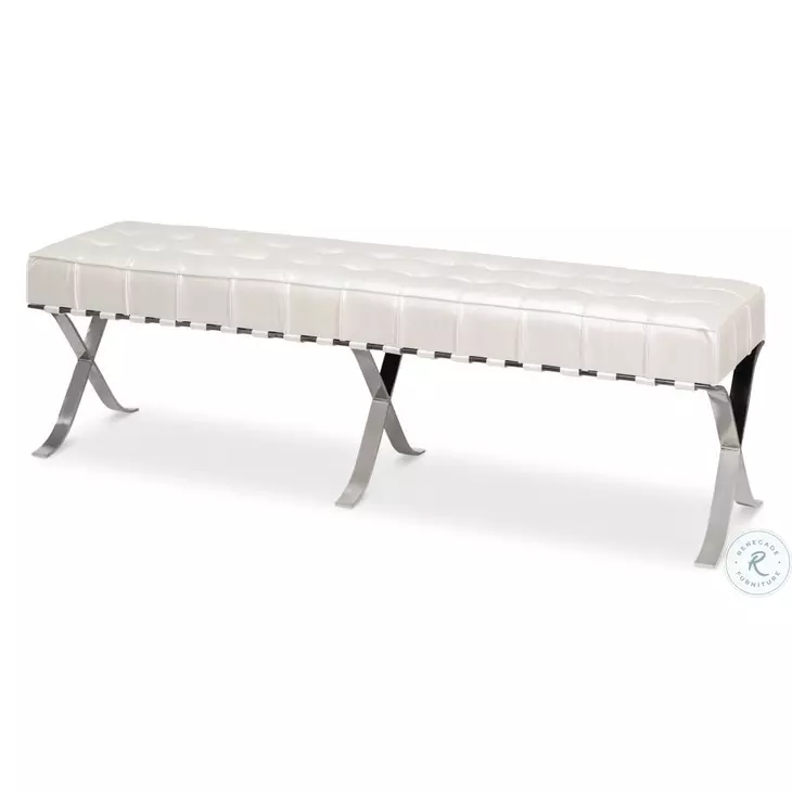 Catalunya Pearl Leather Bench