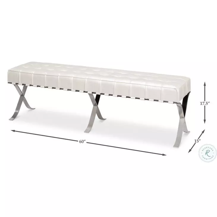 Catalunya Pearl Leather Bench