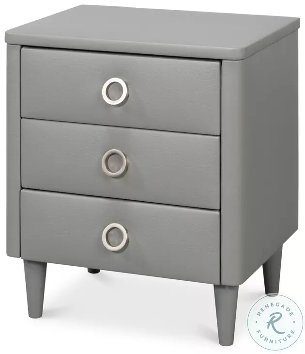 Avvolto Grey 3 Drawer Nightstand