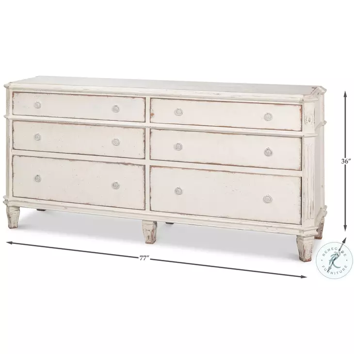 Dramond Antique White Wash Sideboard