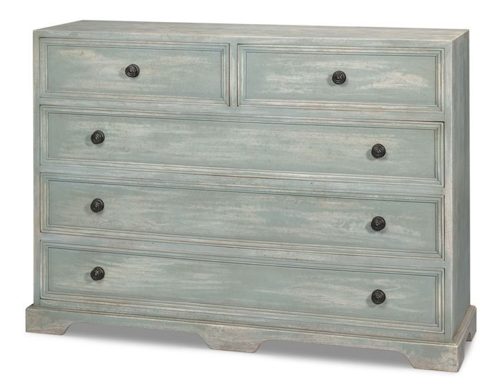 Frances Blue Gray 5 Drawers Chest