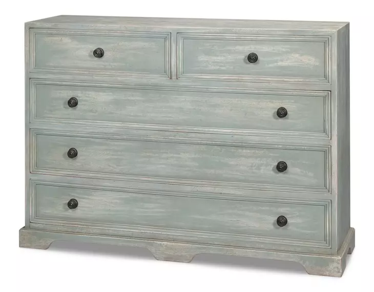 Frances Blue Gray 5 Drawers Chest