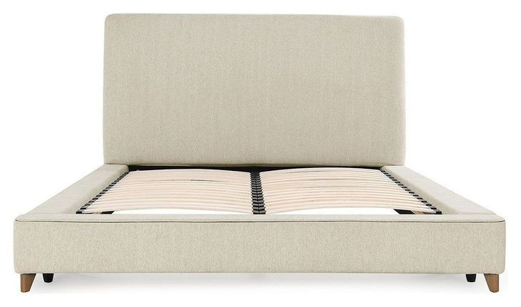 Tate Oatmeal Queen Upholstered Platform Bed
