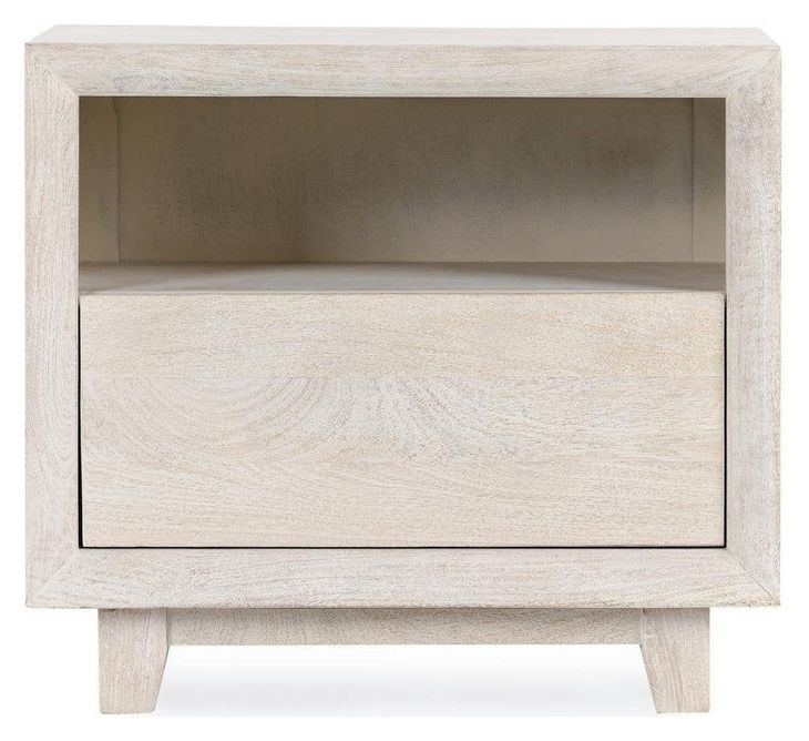 Reece Seashell White 1 Drawer Nightstand