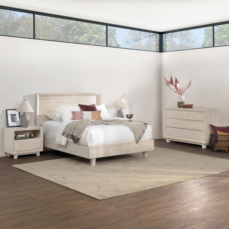 Reece Seashell White Panel Bedroom Set