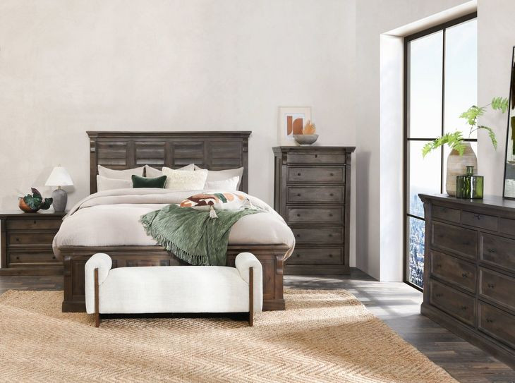 Adelaide Cocoa Brown King Panel Bed