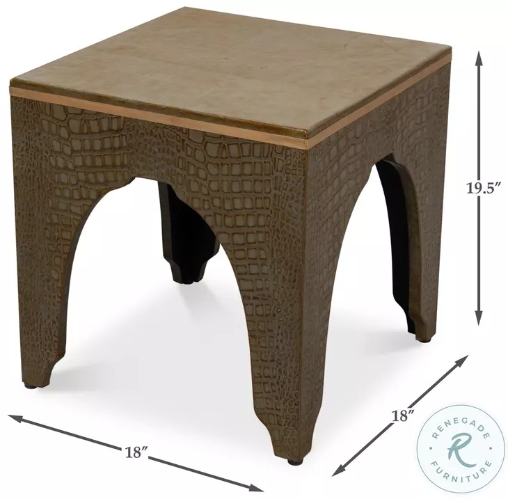 Croco Antique Green Stool