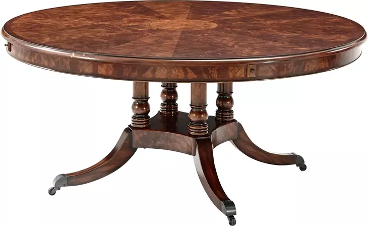 TA Originals Walnut Round Extendable Brook Street Supper Dining Table