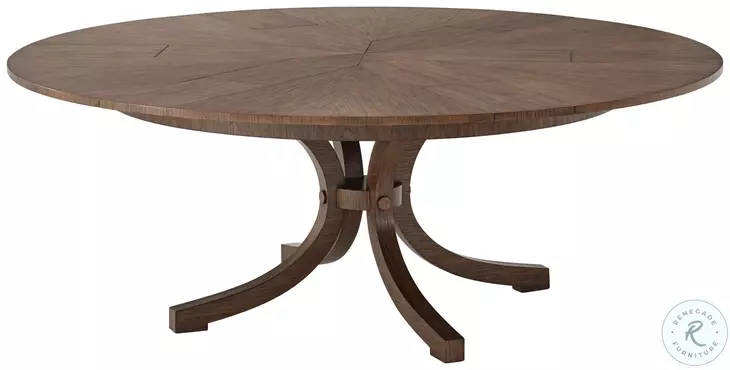 Avalon Country Brown Extendable 61" Round Dining Table
