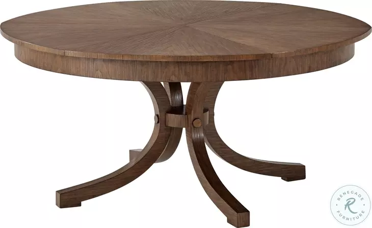 Avalon Country Brown Extendable 61" Round Dining Table