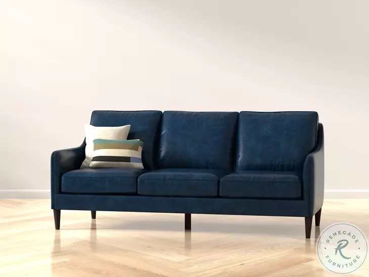 Alehandro Chateau Blue Leather Sofa