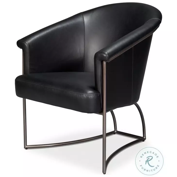 Nagel Onyx Black Leather Chair