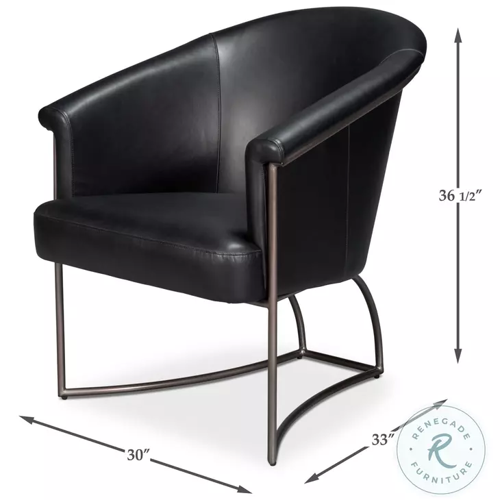 Nagel Onyx Black Leather Chair