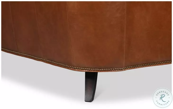 Philipe Havana Brown Distilled Leather Sofa