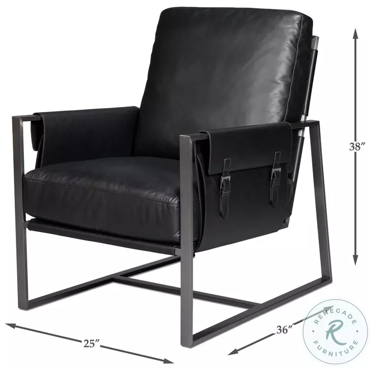 Edmonds Onyx Black Leather Chair