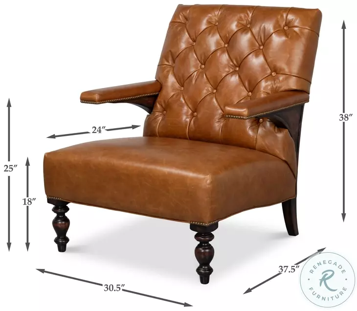 Dawson Cuba Brown Leather Chair