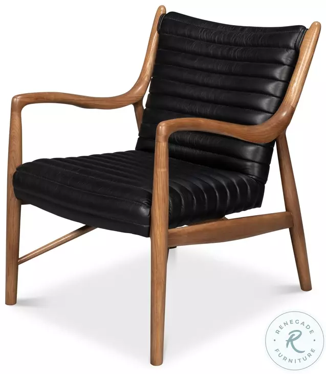 Singletary Onyx Black Leather Chair