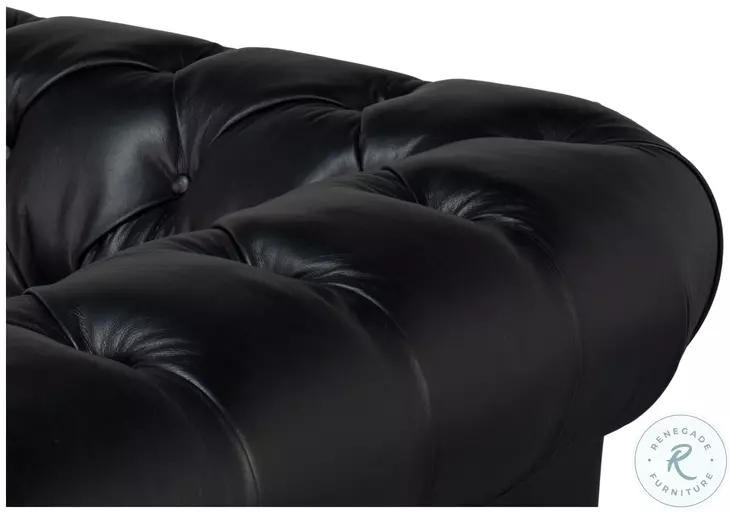 Castered Onyx Black Sofa