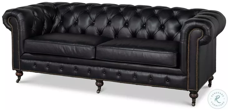 Castered Onyx Black Sofa