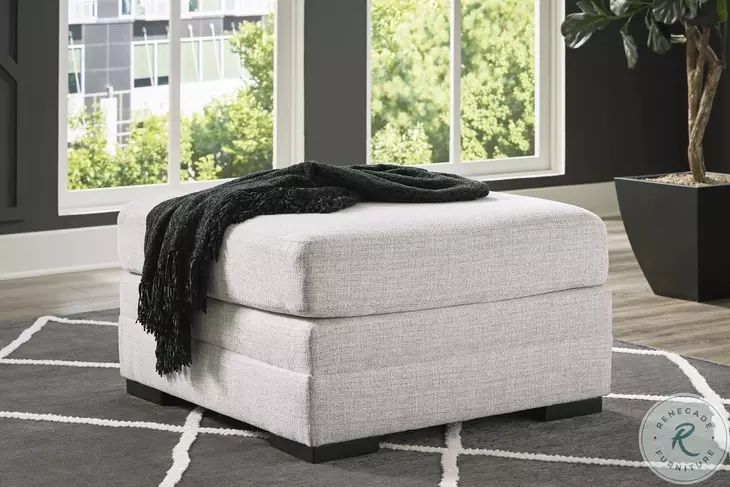 Koralynn Stone Performance Fabric Oversized Accent Ottoman