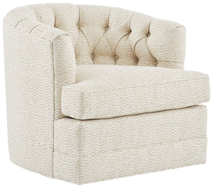 Cliffhaven Beige Fabric Upholstered Swivel Chair