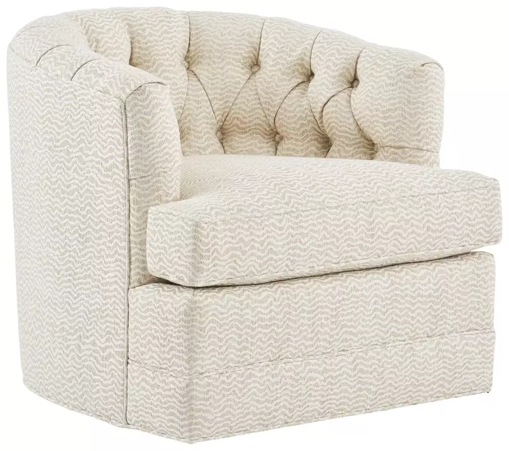 Cliffhaven Beige Fabric Upholstered Swivel Chair