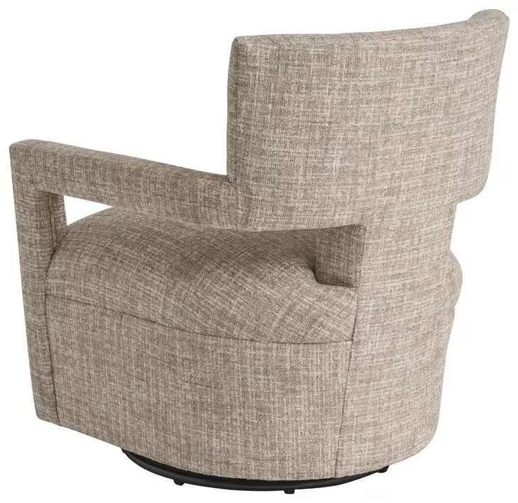 Woodside Brown Upholstered Swivel Accent Chair by Barclay Butera