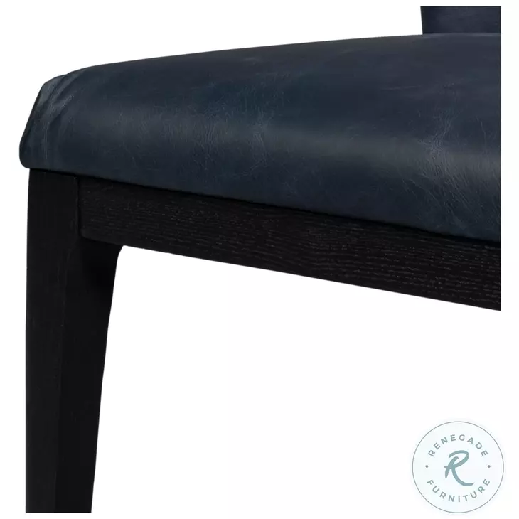 Jefferson Blue Leather Dining Chair Set of 2