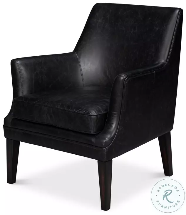 Royalton Ebony Black Leather Chair