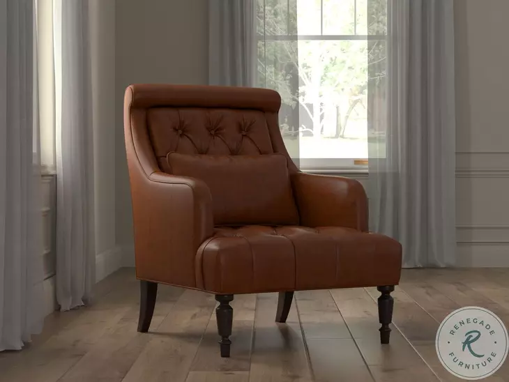Benton Havana Brown Leather Chair