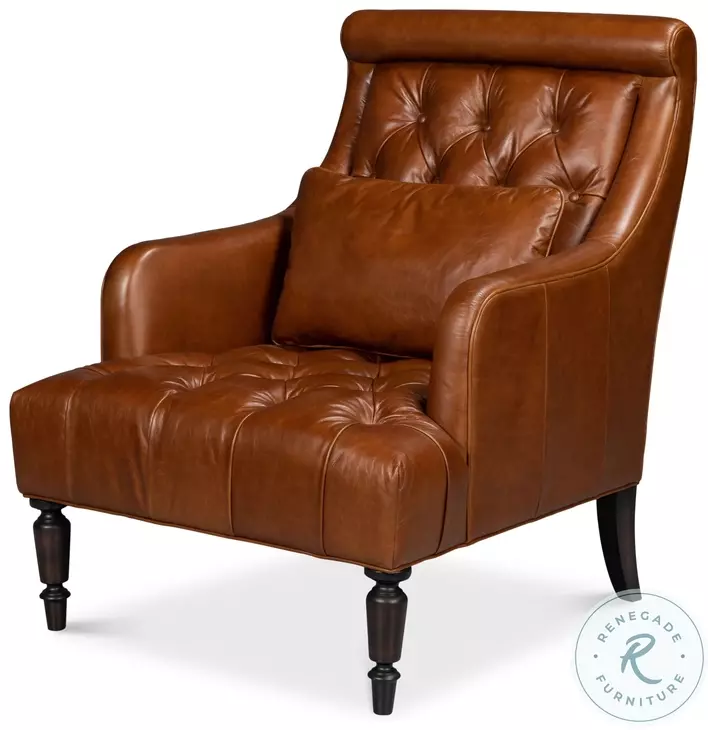 Benton Havana Brown Leather Chair