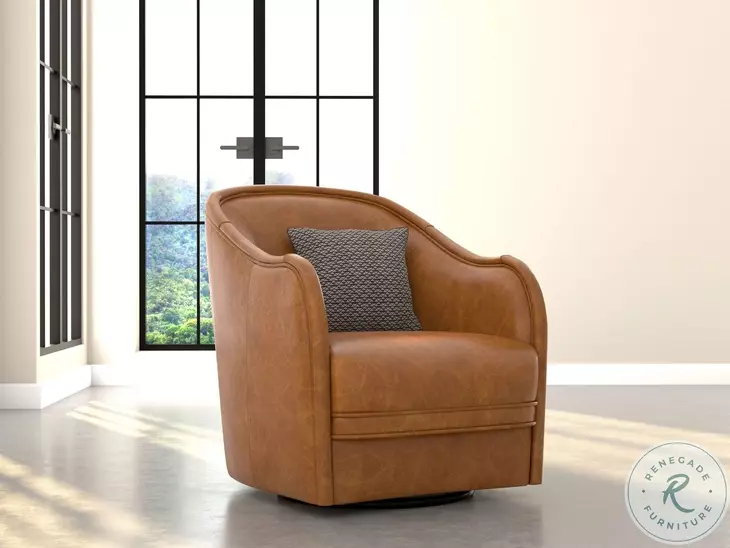 Braxton Columbia Brown Swivel Chair