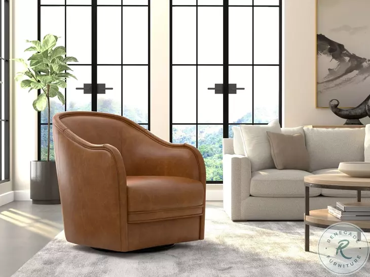 Braxton Columbia Brown Swivel Chair