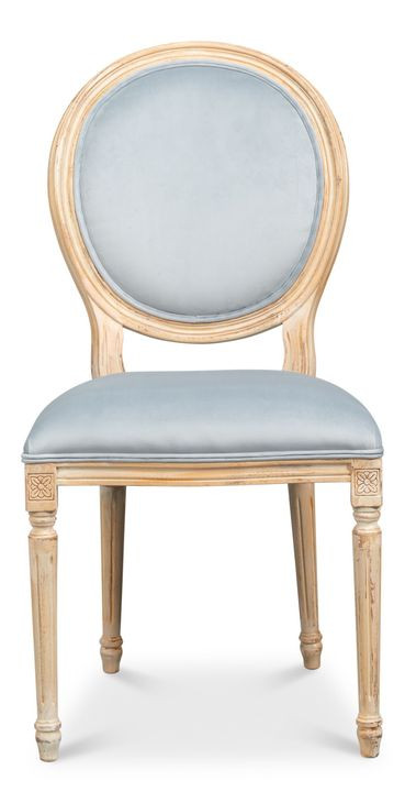 Hugo Light Blue Upholstered Side Chair Set of 2