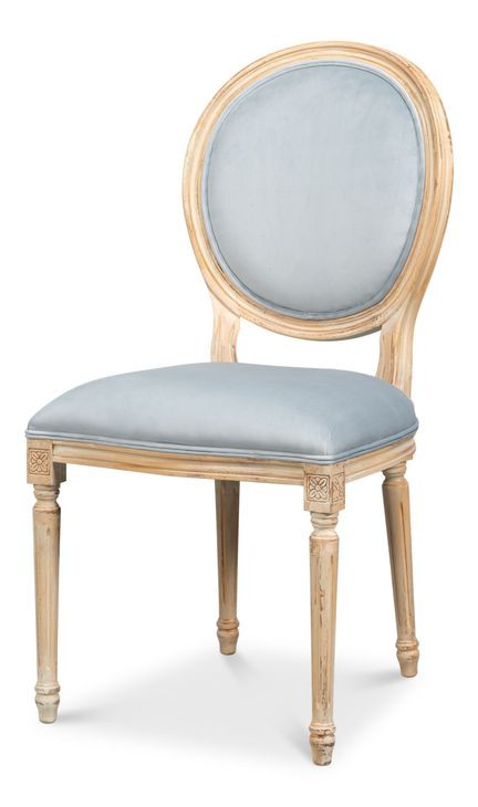 Hugo Light Blue Upholstered Side Chair Set of 2