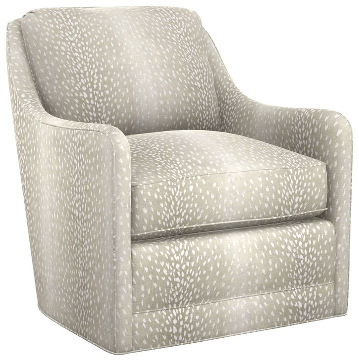 Glenhaven Beige Clean Lines Upholstered Swivel Chair