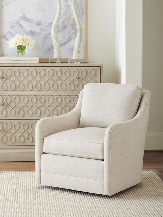 Glenhaven Beige Upholstered Swivel Chair