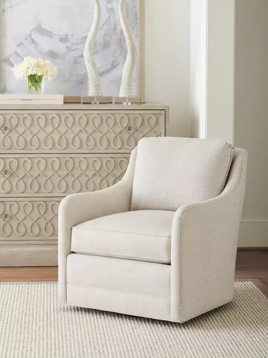 Glenhaven Beige Upholstered Swivel Chair