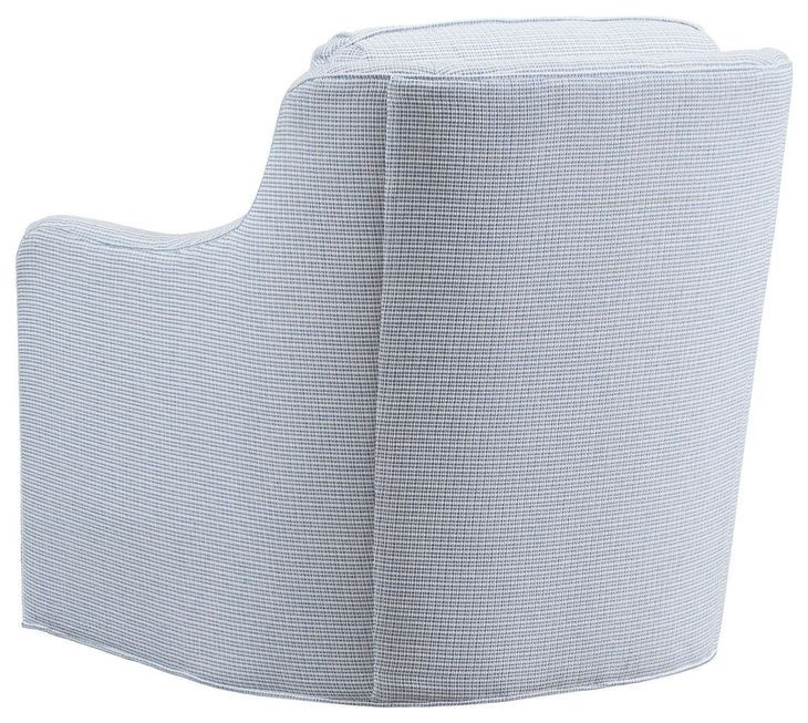 Glenhaven Blue Upholstered Swivel Chair