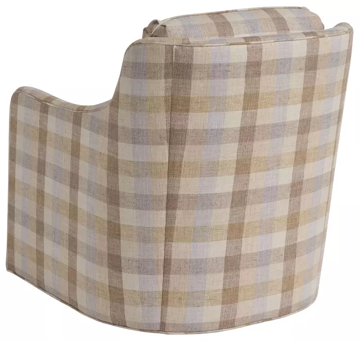 Glenhaven Beige and Brown Upholstered  Swivel Accent Chair by Barclay Butera