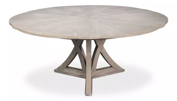 Casual Jupe Moonskin 86" Extendable Round Dining Table