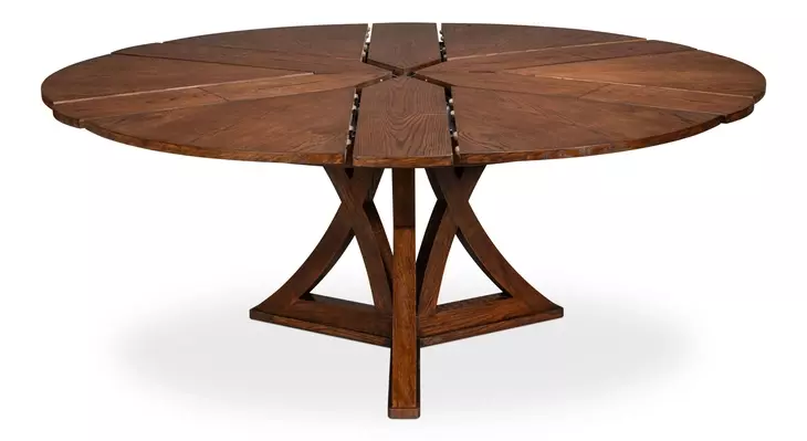 Casual Jupe Dark Walnut 86" Extendable Round Dining Table