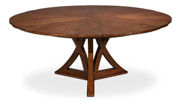 Casual Jupe Dark Walnut 86" Extendable Round Dining Table