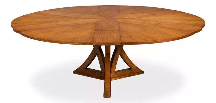 Casual Jupe Tobacco Brown 86" Extendable Round Dining Table