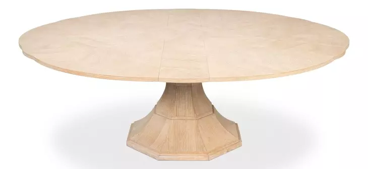 Giselle Jupe Bleached Oak 71" Extendable Round Dining Table