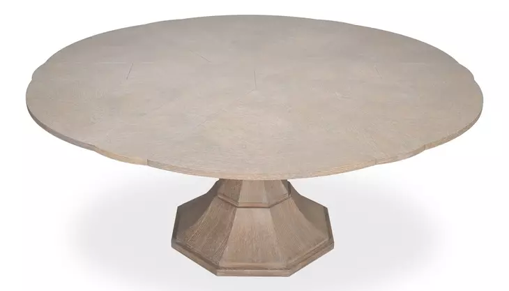 Giselle Jupe Moonskin 71" Extendable Round Dining Table