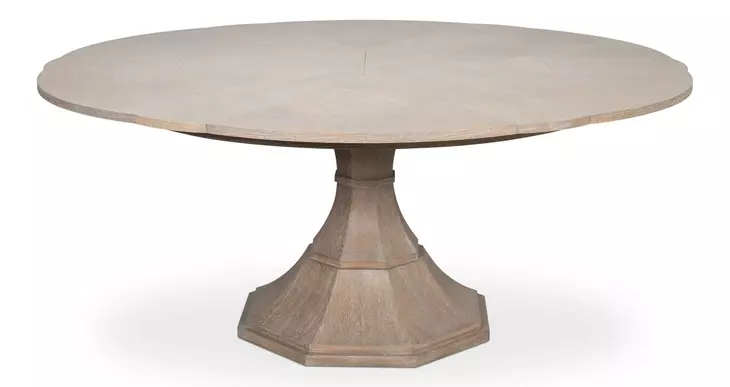 Giselle Jupe Moonskin 71" Extendable Round Dining Table